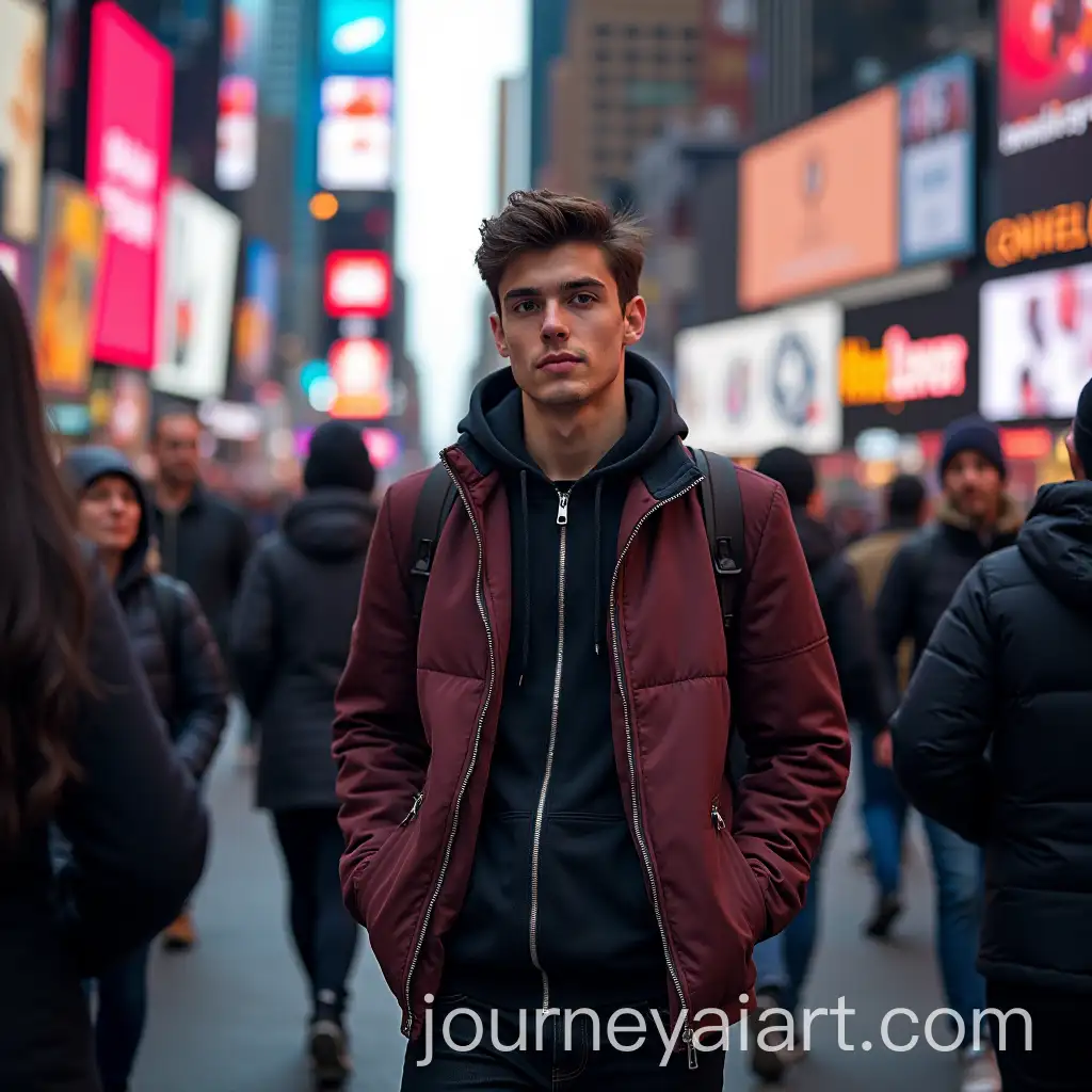 Young-Man-in-Stylish-Jacket-Walking-Through-Times-Square