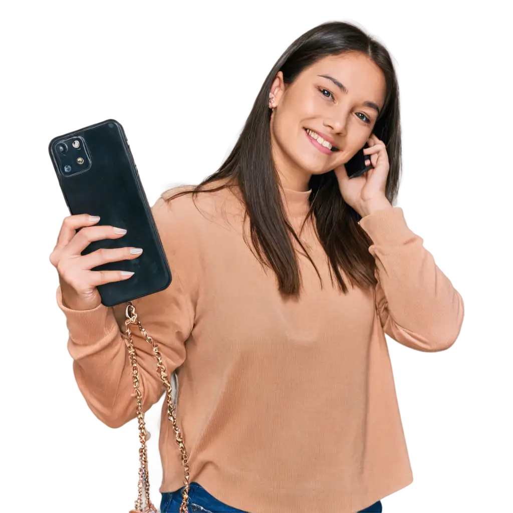 Button-Phone-with-Holding-Girl-Hand-PNG-Image-Perfect-for-Modern-and-Vintage-Designs