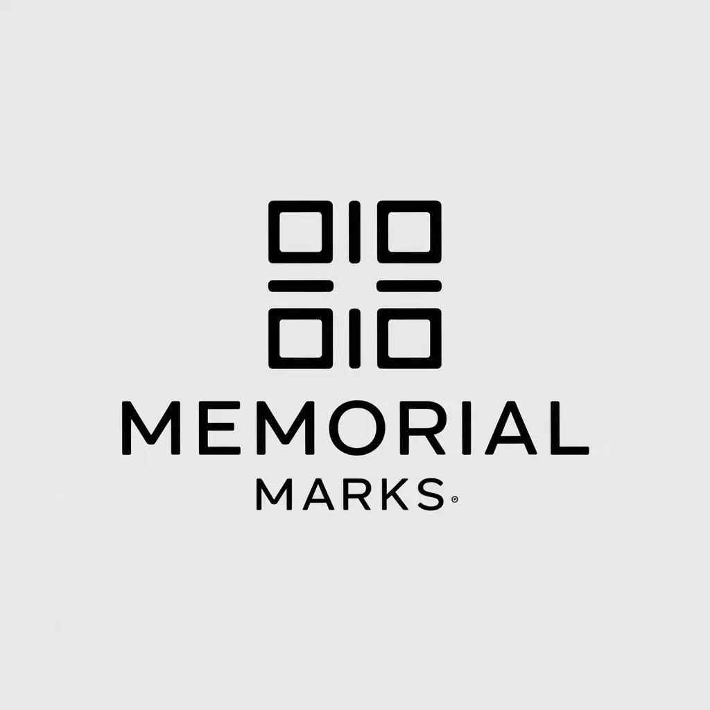 LOGO-Design-For-MEMORIAL-MARKS-QR-Code-Symbolism-in-Minimalistic-Style-for-Internet-Industry