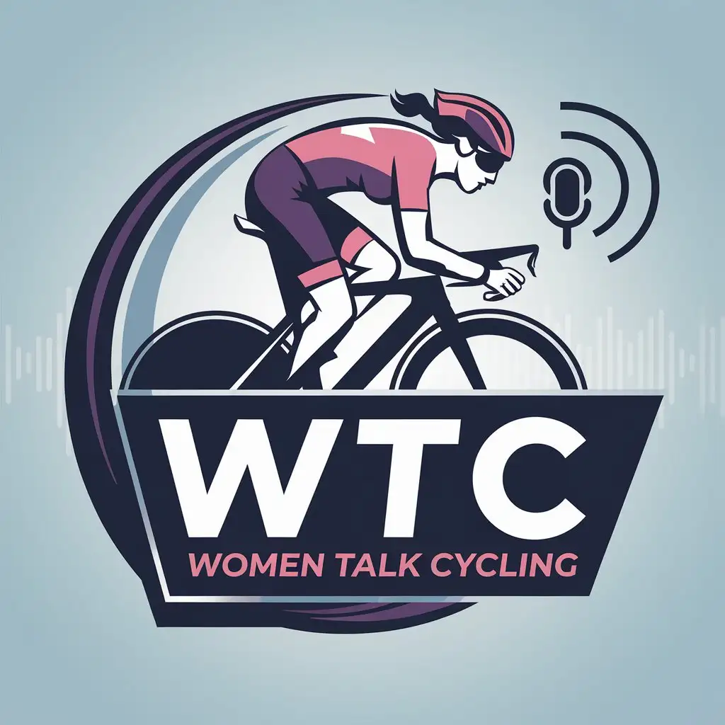 LOGO Design for WTC Women Talk Cycling Vibrant Pink Purple Bicycle Podcast Logo