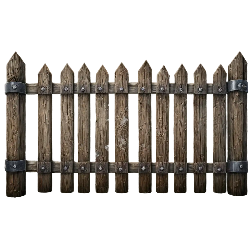 Realistic-Worn-Viking-Fence-PNG-for-Historical-and-Fantasy-Art-Projects