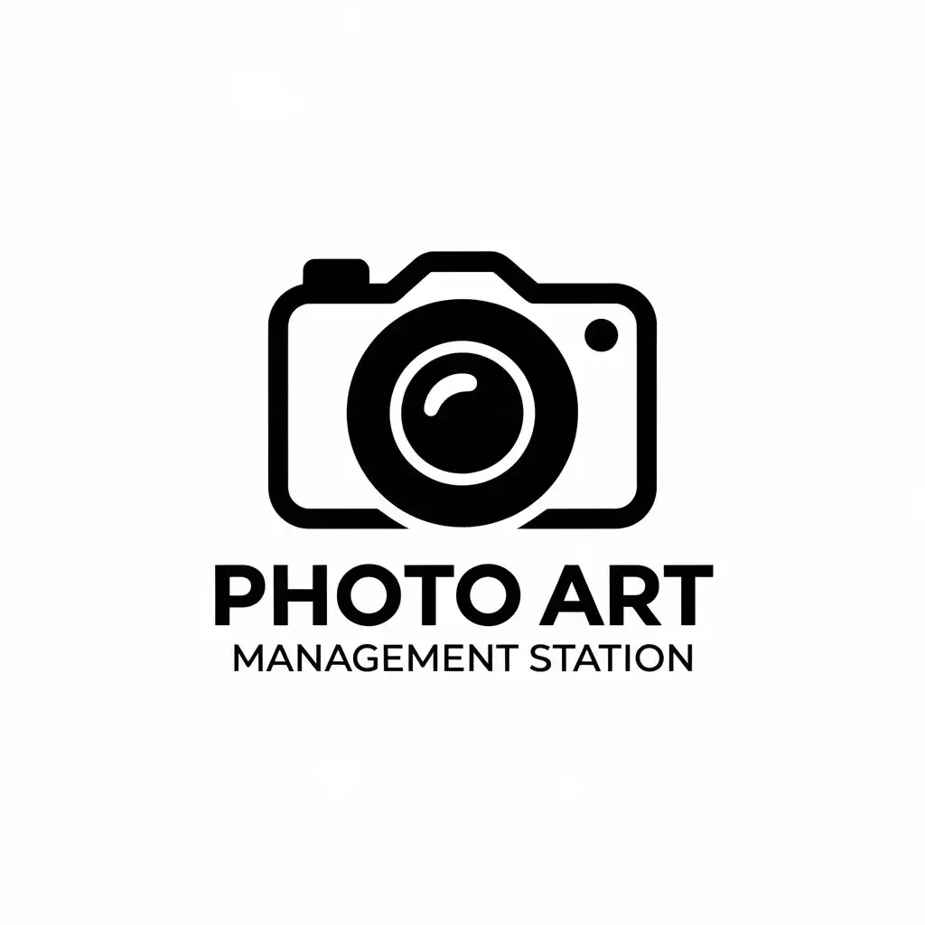 LOGO Design for Photo Art Management Station Vector Camera Symbol with Simplified Minimalist Style for Internet Industry