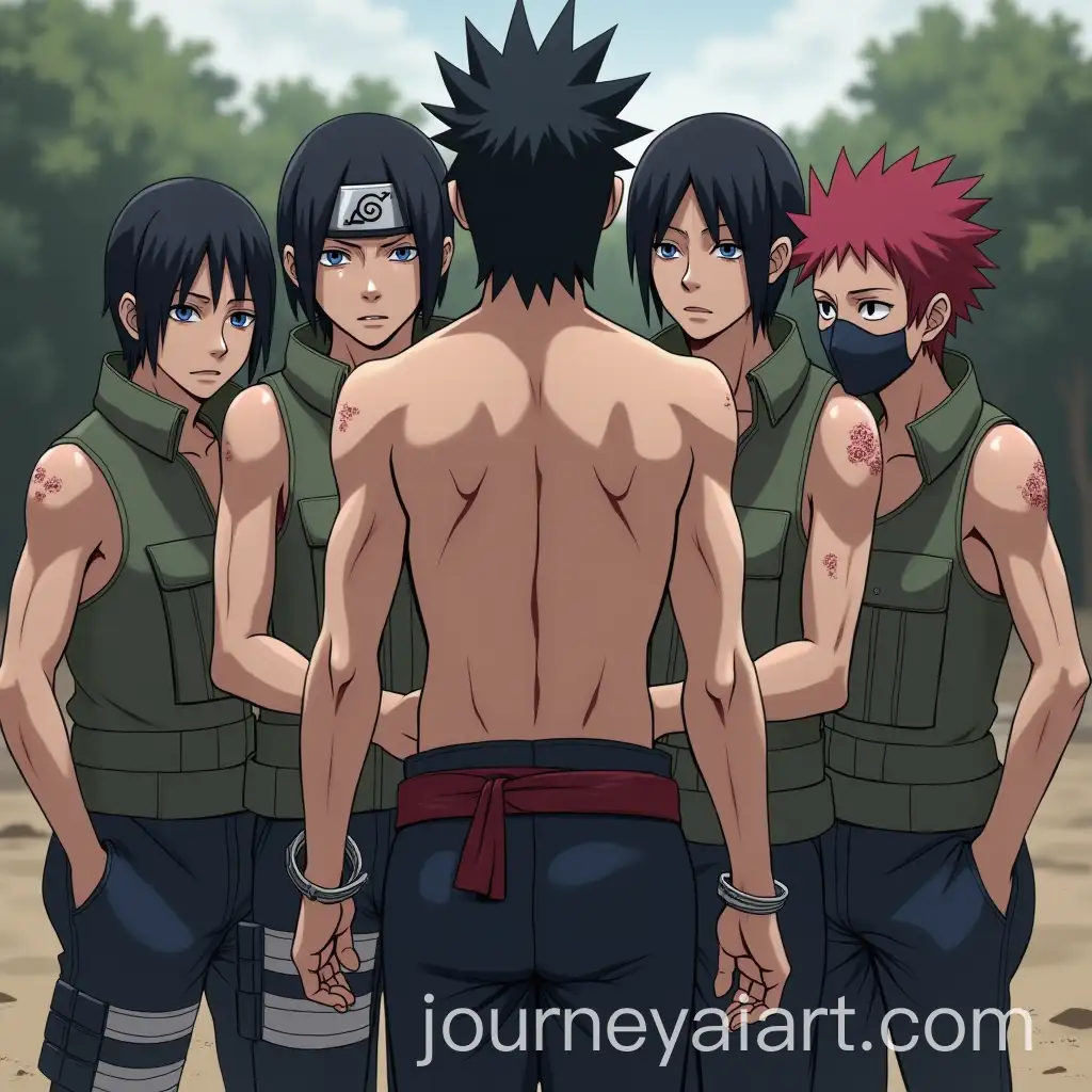 Sasuke-Uchiha-Bullied-by-5-Boys-Handcuffed-and-Bruised