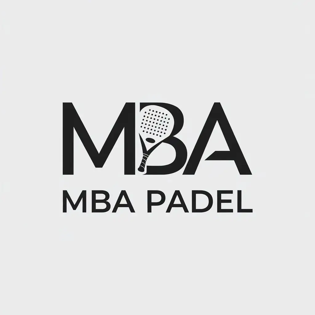 LOGO Design for MBA PADEL Minimalistic Padel Racket with Text for Sports Fitness Industry