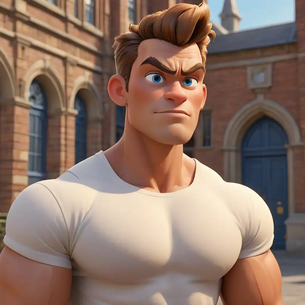 University-Student-with-Muscular-Build-and-Blue-Eyes-in-Cartoon-Style-Portrait