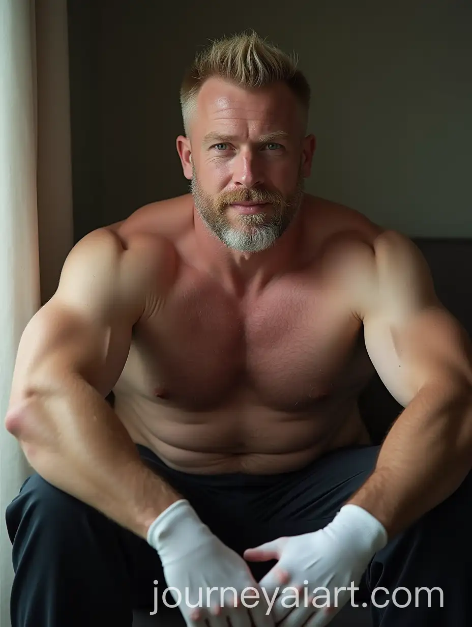 Rugged-Irish-Father-in-Police-Uniform-Relaxing-in-Bright-Room