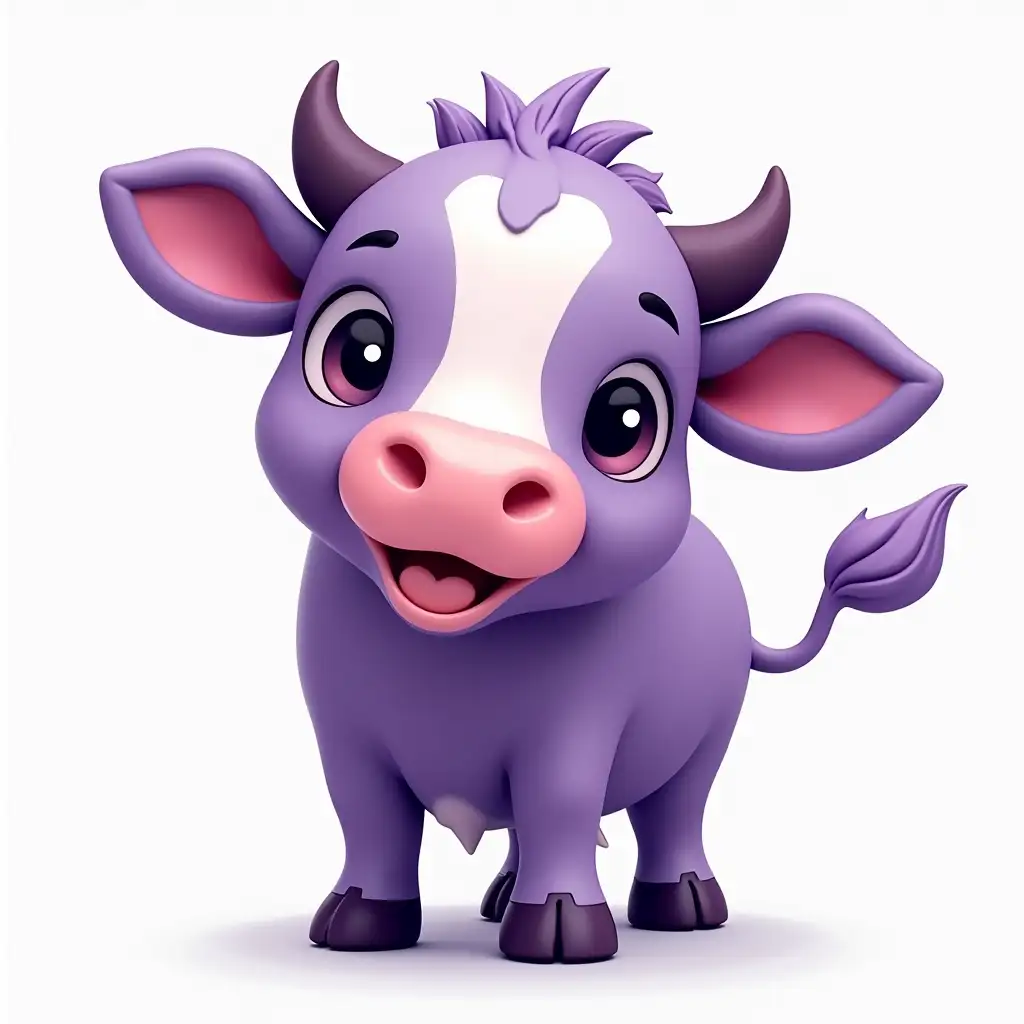 Creating a purple cow logo for organic products along with photos of dairy products, natural cosmetics, and all kinds of completely natural edible oils for uploading to websites with a size of 512x512 with PNG outputnThe purple cow is young.nThe image above is a png output with a size of 512x512 mixed with
