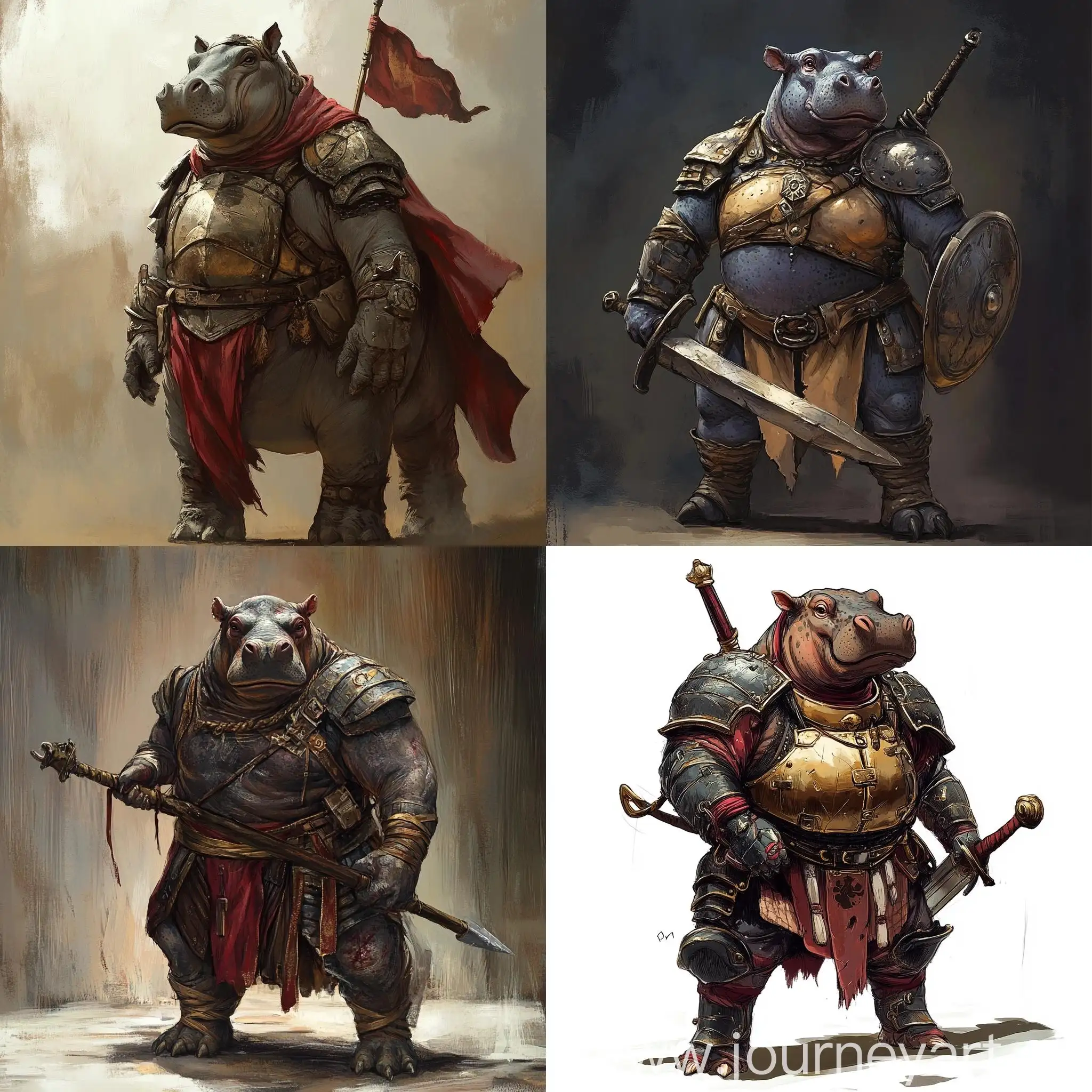 Anthropomorphic-Hippopotamus-Warrior-in-Dungeons-Dragons-Style