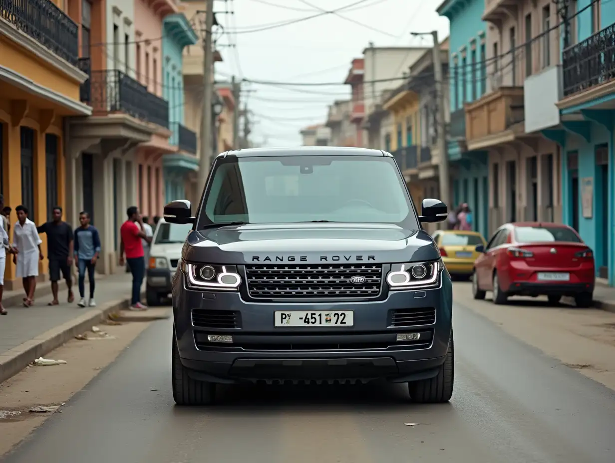 Range Rover crossing a street like a Haiti style