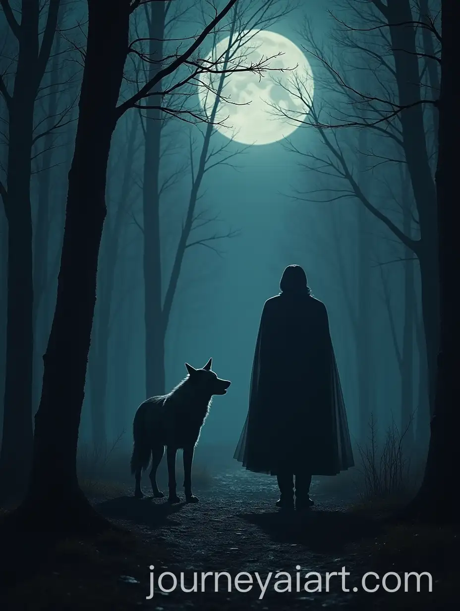 Wolf-and-Vampire-Encounter-in-a-Dark-Forest