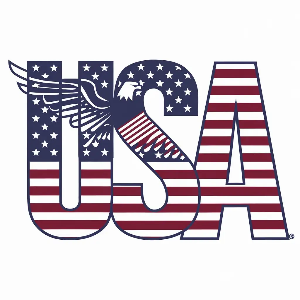 LOGO Design for USA American Flag Eagle Theme for Internet Industry