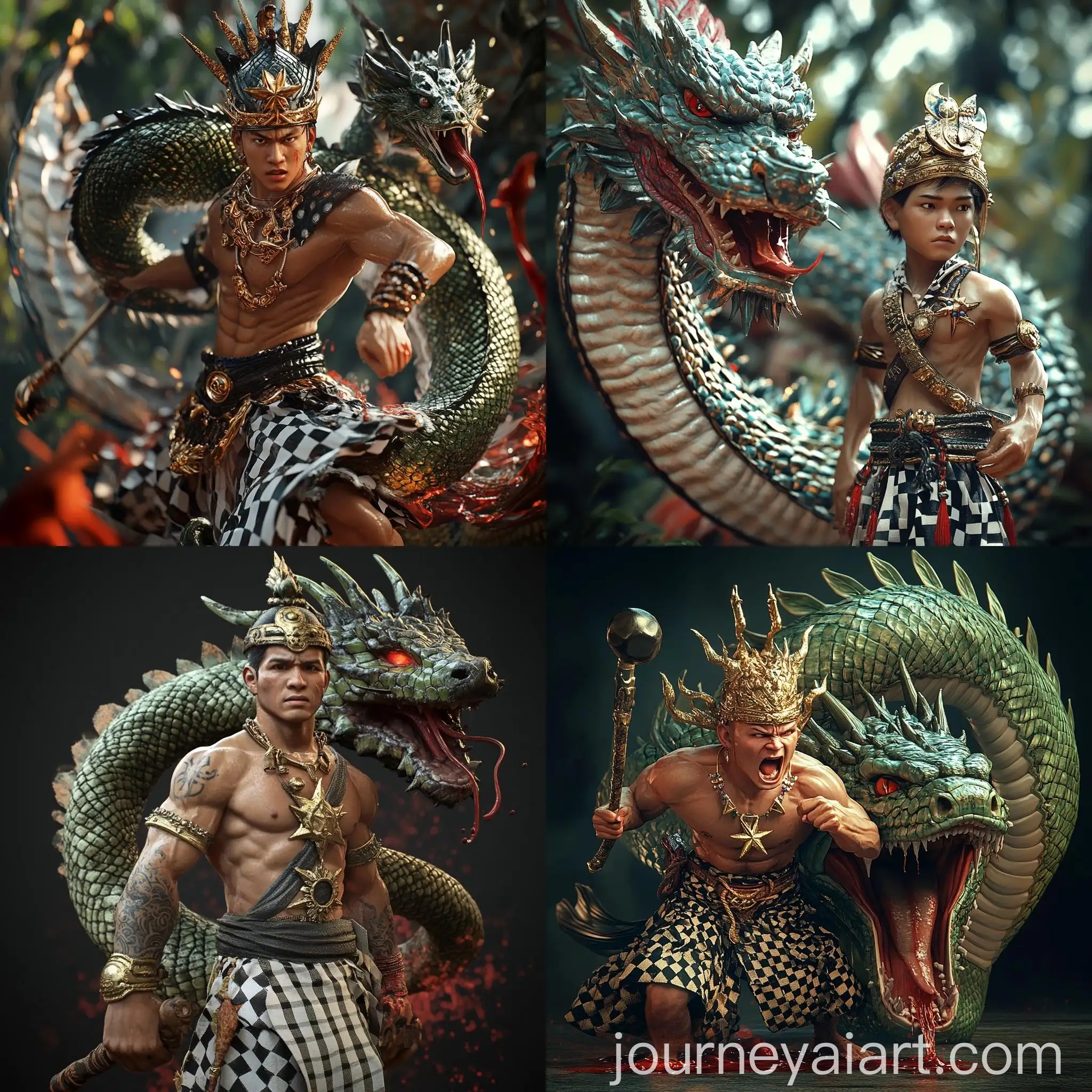Courageous-Young-Man-Confronting-Green-Dragon-in-Epic-Battle-Scene