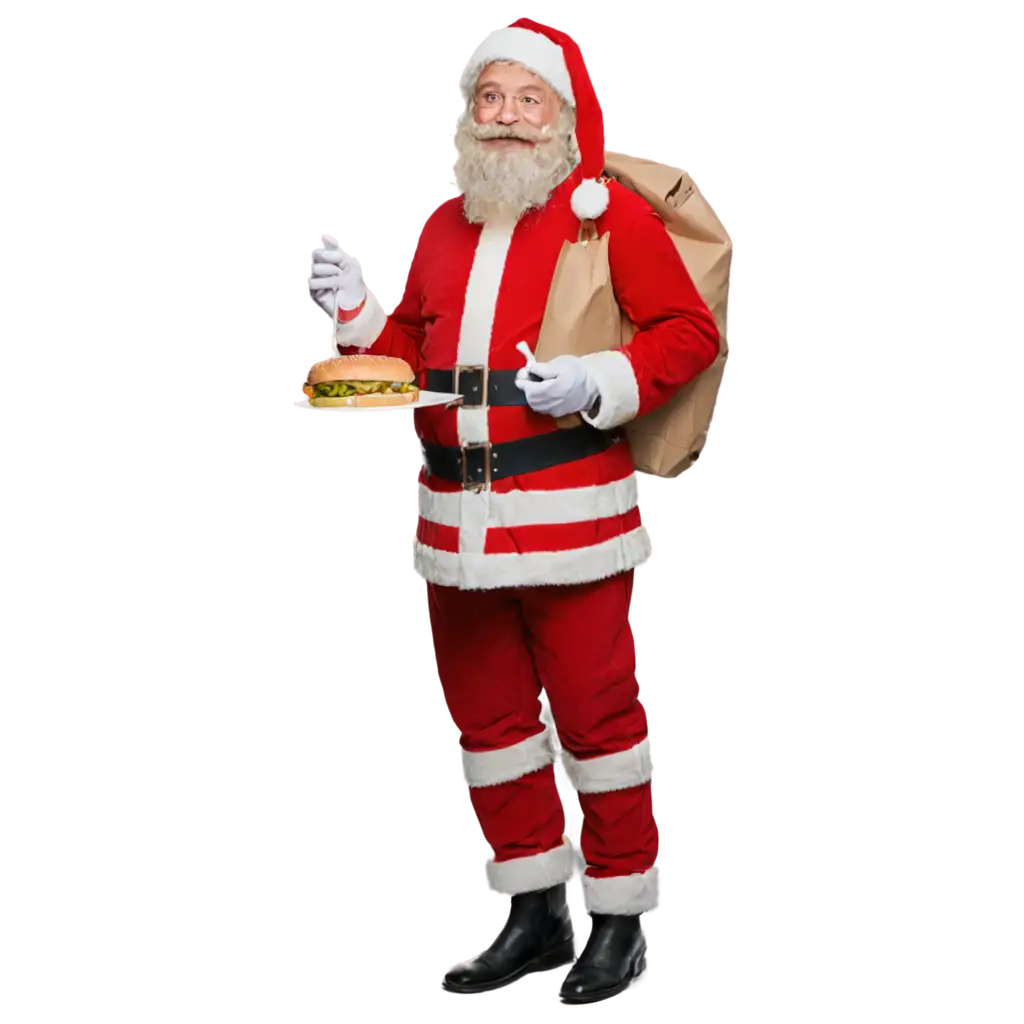 Santa-Claus-Holding-Burger-PNG-Image-for-Creative-Projects