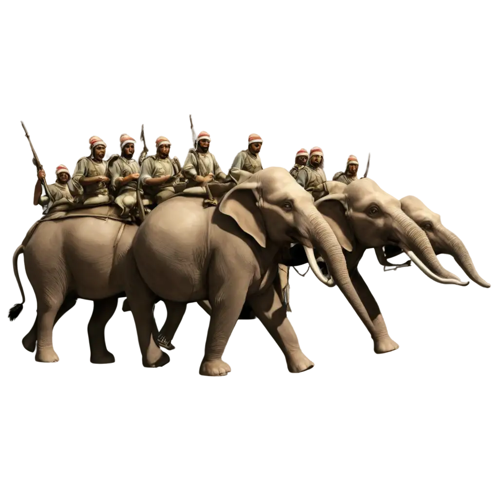 Animation of Arab army in ancient war elephants