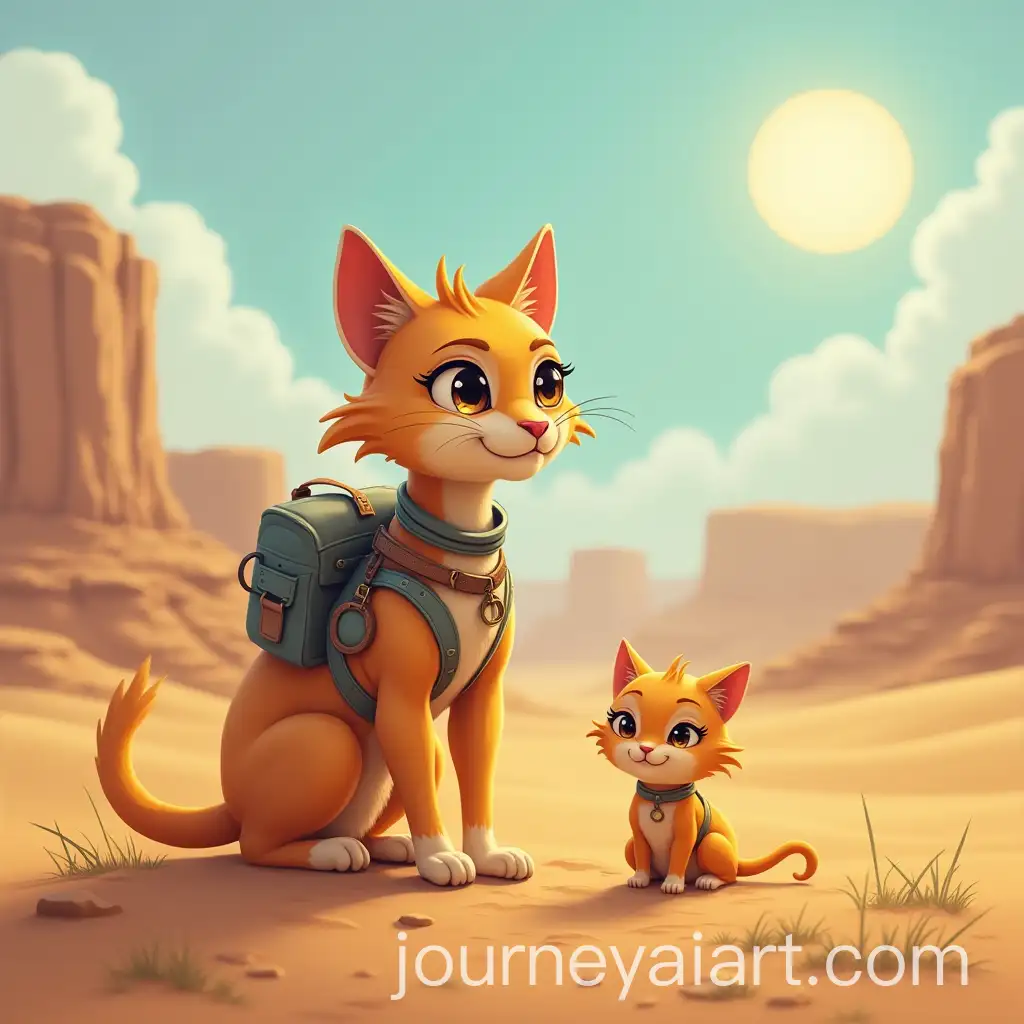 Person-Dabbling-in-the-Desert-with-a-Small-Cat