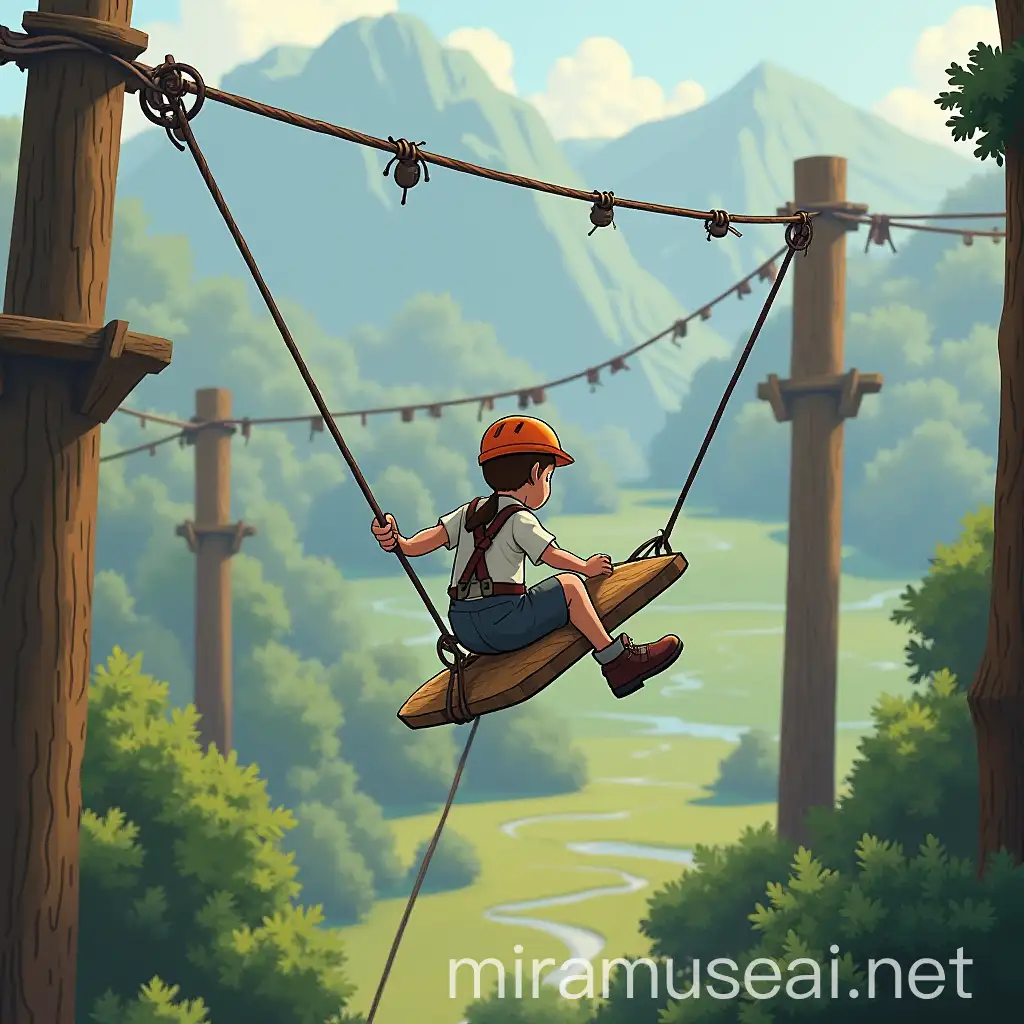 Safe 50Foot Zipline with Handlebars for School Playground