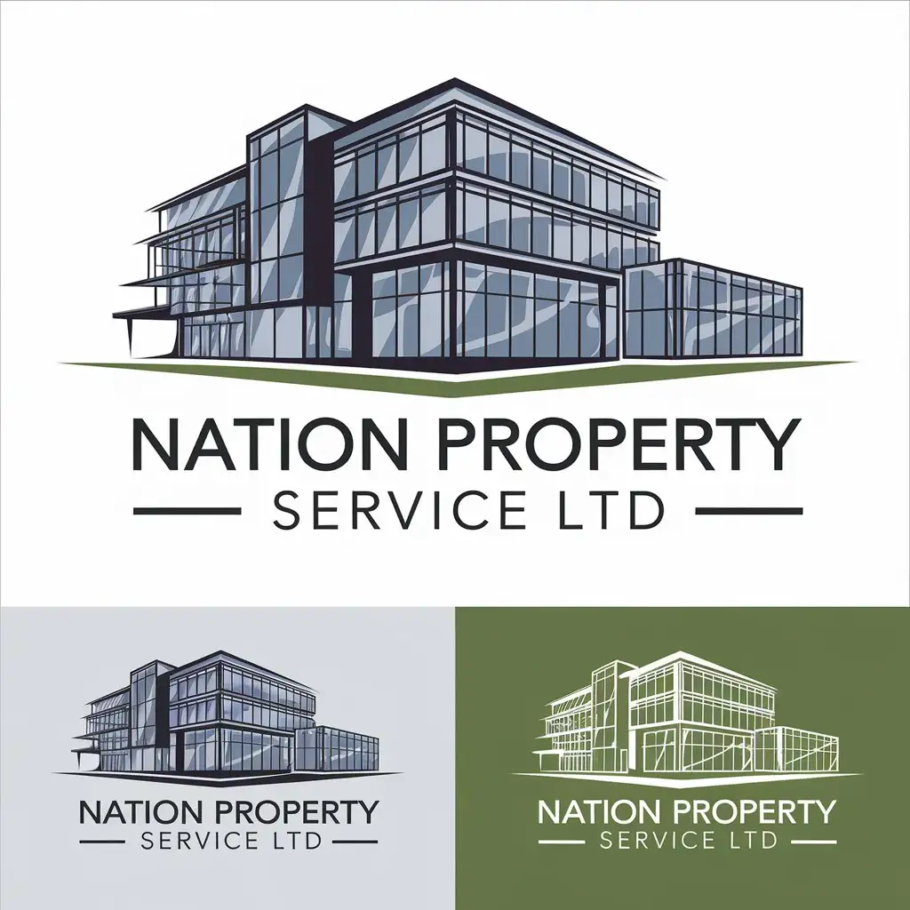 LOGO Design for Nation Property Service Ltd Vector Logo with Property Symbol for Real Estate Industry