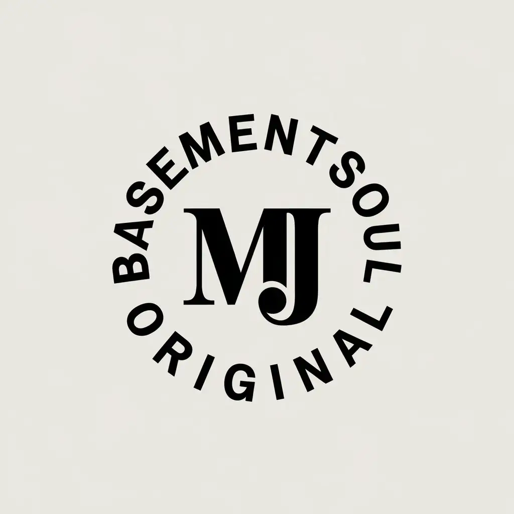 LOGO Design for MJ Circle with BasementSoul Original Text and Black MJ Initials