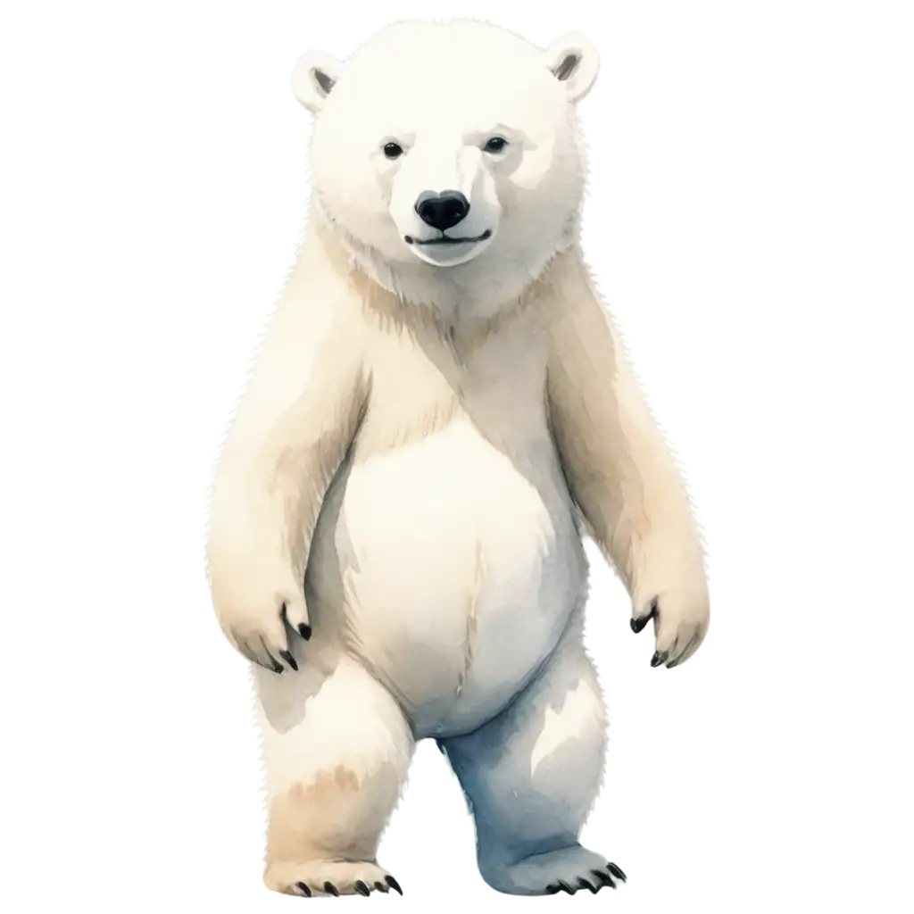 Watercolor-Cute-Polar-Bear-in-Arctic-PNG-PixarStyle-Illustration