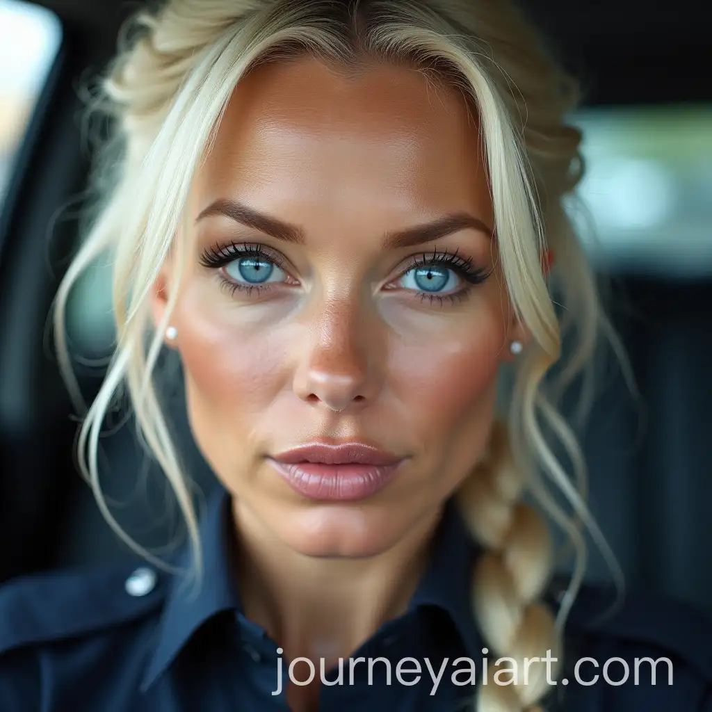 Beautiful-Pamela-Anderson-as-a-Policewoman-with-Blue-Eyes-and-Light-White-Hair