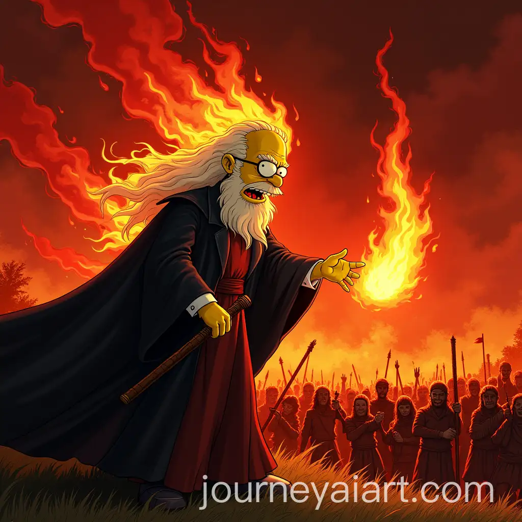 MrAI-Art-Prompt-Expansion-Burns-as-Gandalf-Casting-Fire-Spell-Over-Orc-Army-in-Fiery-Red-Sky