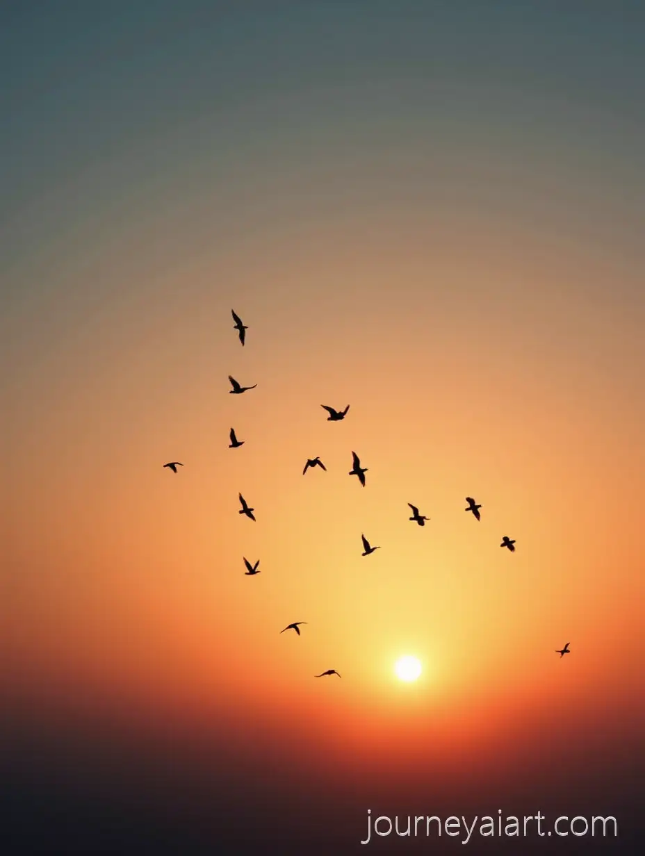 FAI-Image-Expansionlock-of-Birds-Taking-Off-into-the-Sky-at-Sunset-Symbolizing-Freedom-and-Farewell