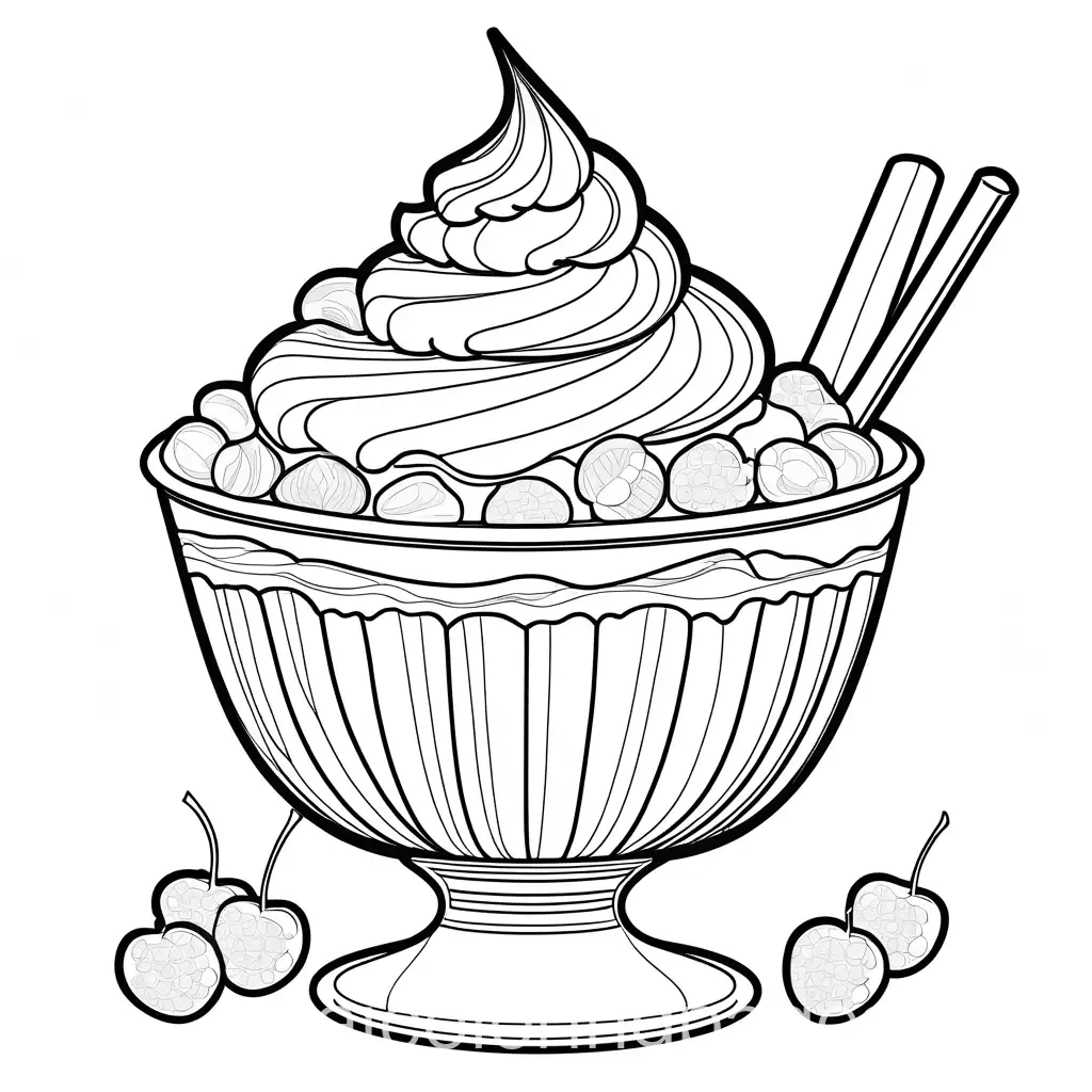 Simple-Caramel-and-Nut-Sundae-Coloring-Page-for-Kids