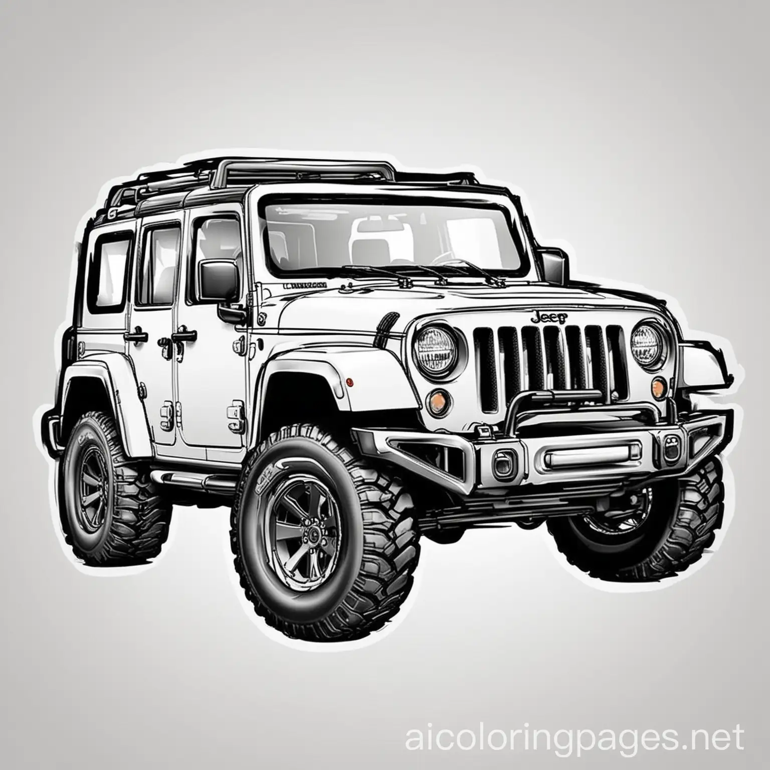 Cartoon-Jeep-Sticker-Coloring-Page-for-Kids