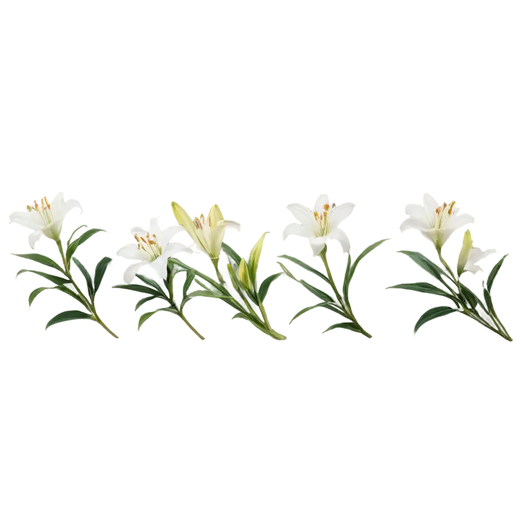 Five-Lily-Branches-PNG-Image-for-Nature-and-Floral-Designs