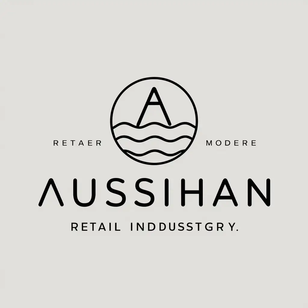 a vector logo design,with the text "Aussihan", main symbol:water,Moderate,be used in Retail industry,clear background