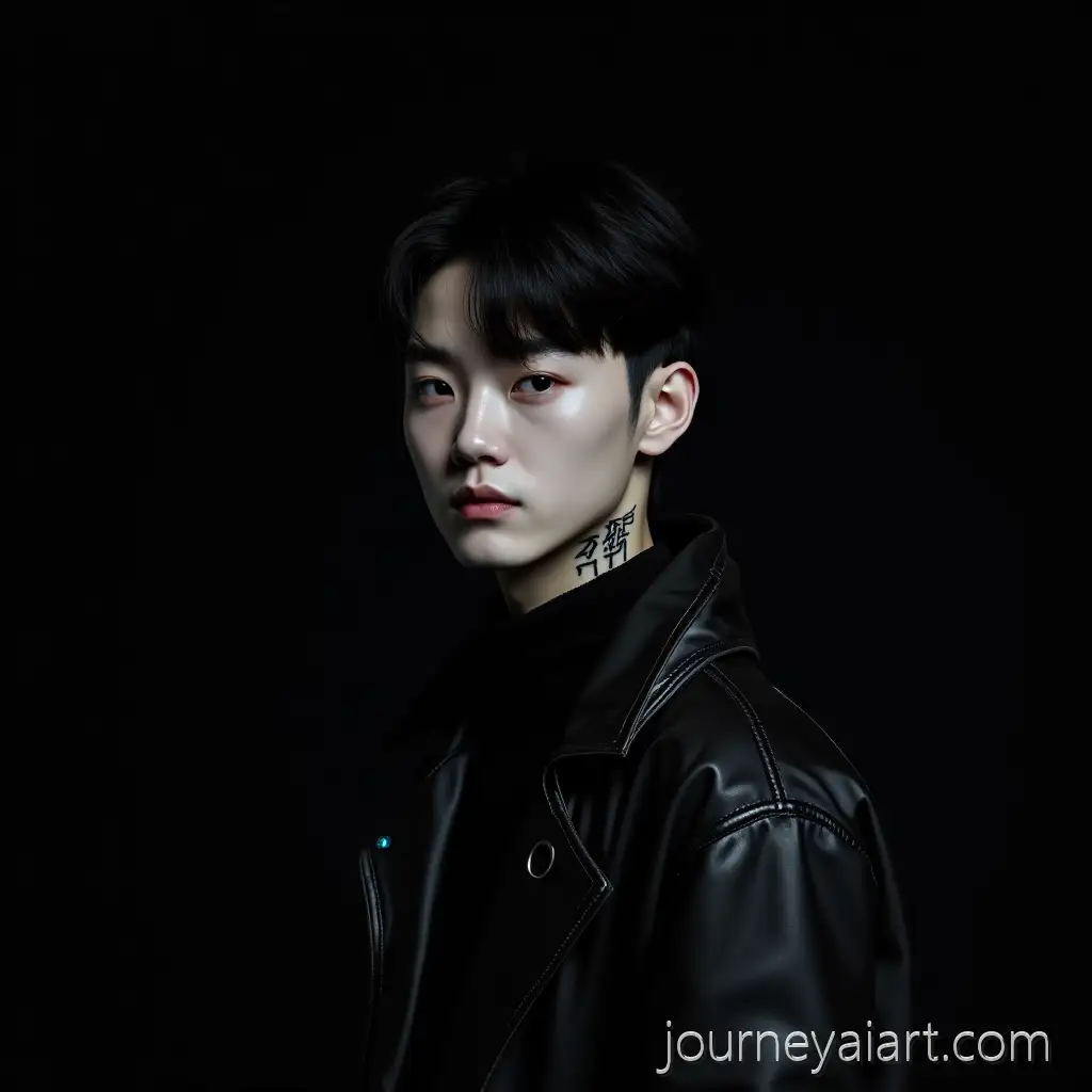 Futuristic-Cyberpunk-Portrait-of-a-Young-Korean-Male-with-GlAI-Image-Prompt-Expansionowing-Details