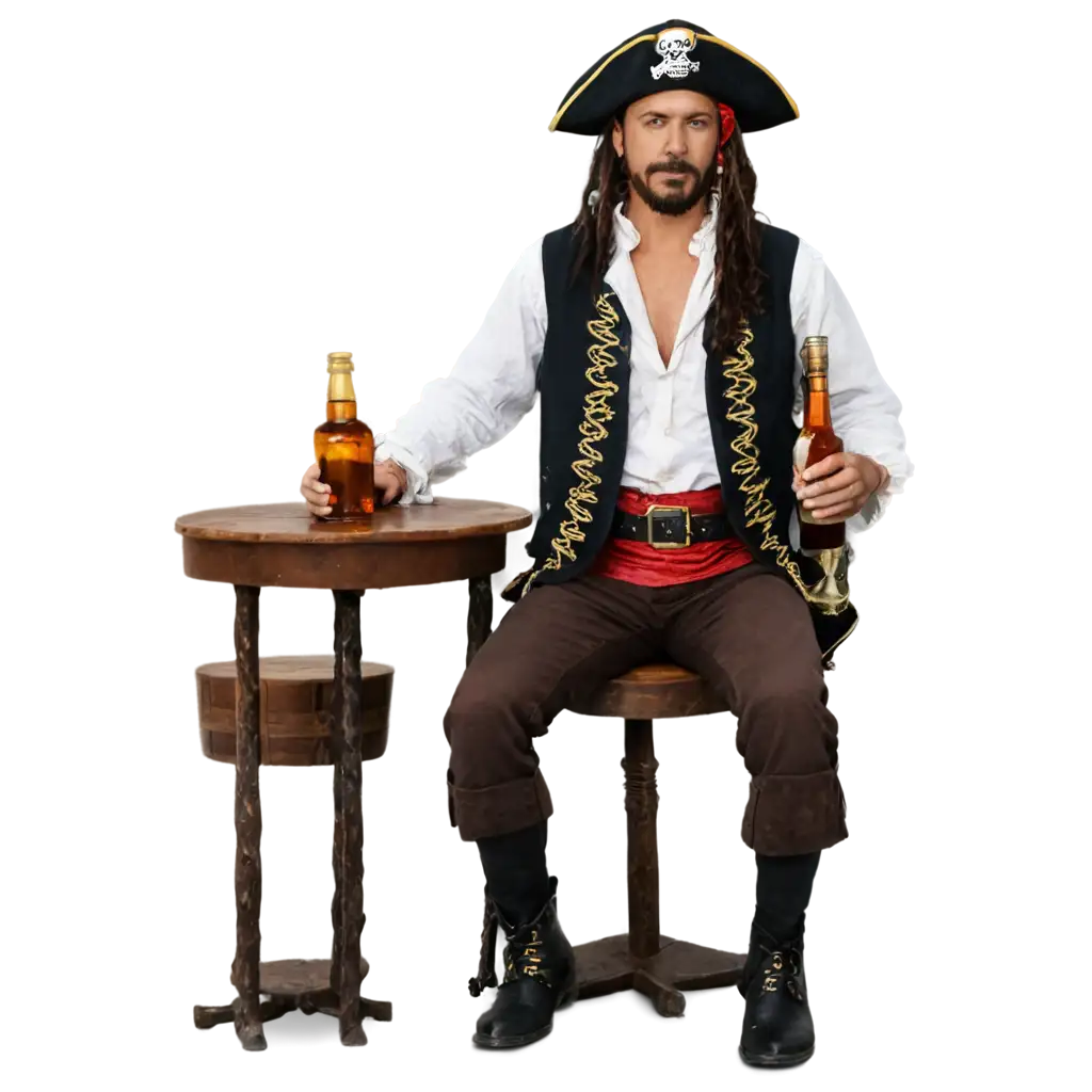 PNG-Image-of-a-Pirate-Drinking-Rum-Capturing-Adventure-and-Nautical-Charm