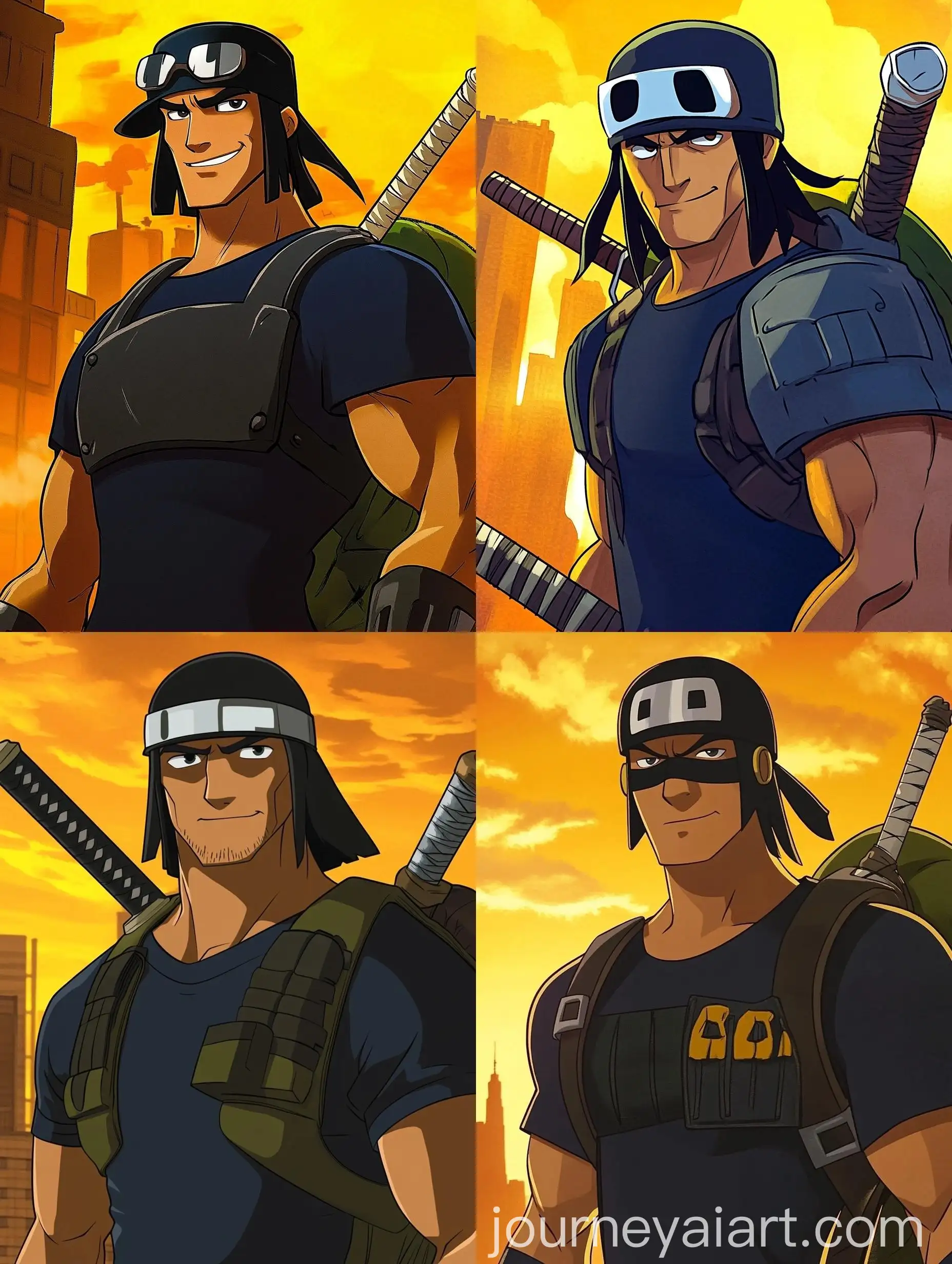 Casey-Jones-in-Urban-New-York-Setting-Cartoon-Style-Portrait