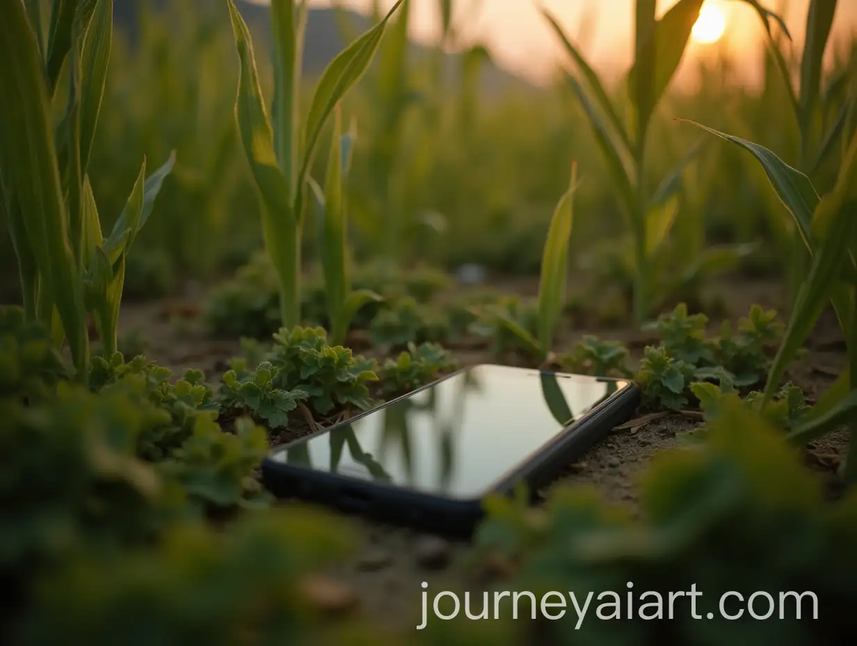 Old-Mobile-Phone-Abandoned-in-a-Corn-Field