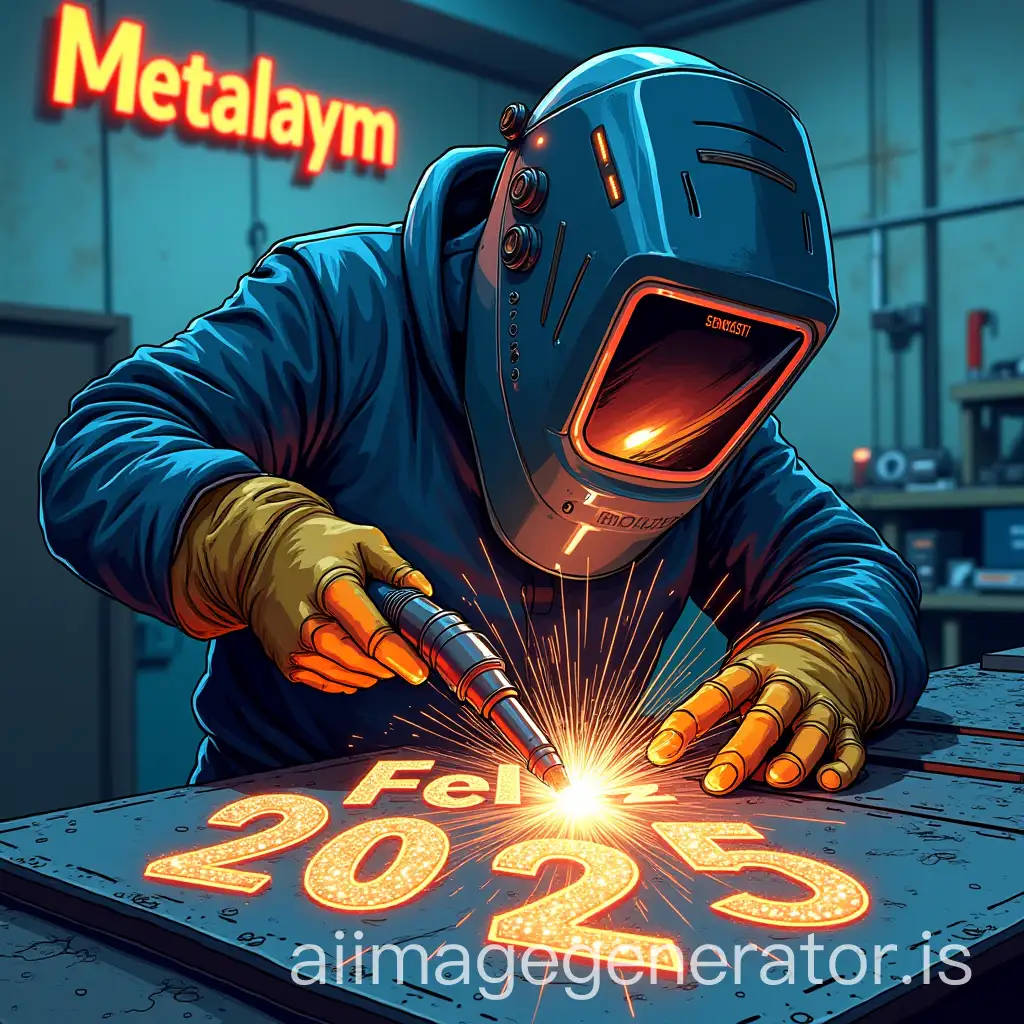 Welder-Crafting-Feliz-2025-with-TIG-Torch-in-MangaInspired-Industrial-Workshop