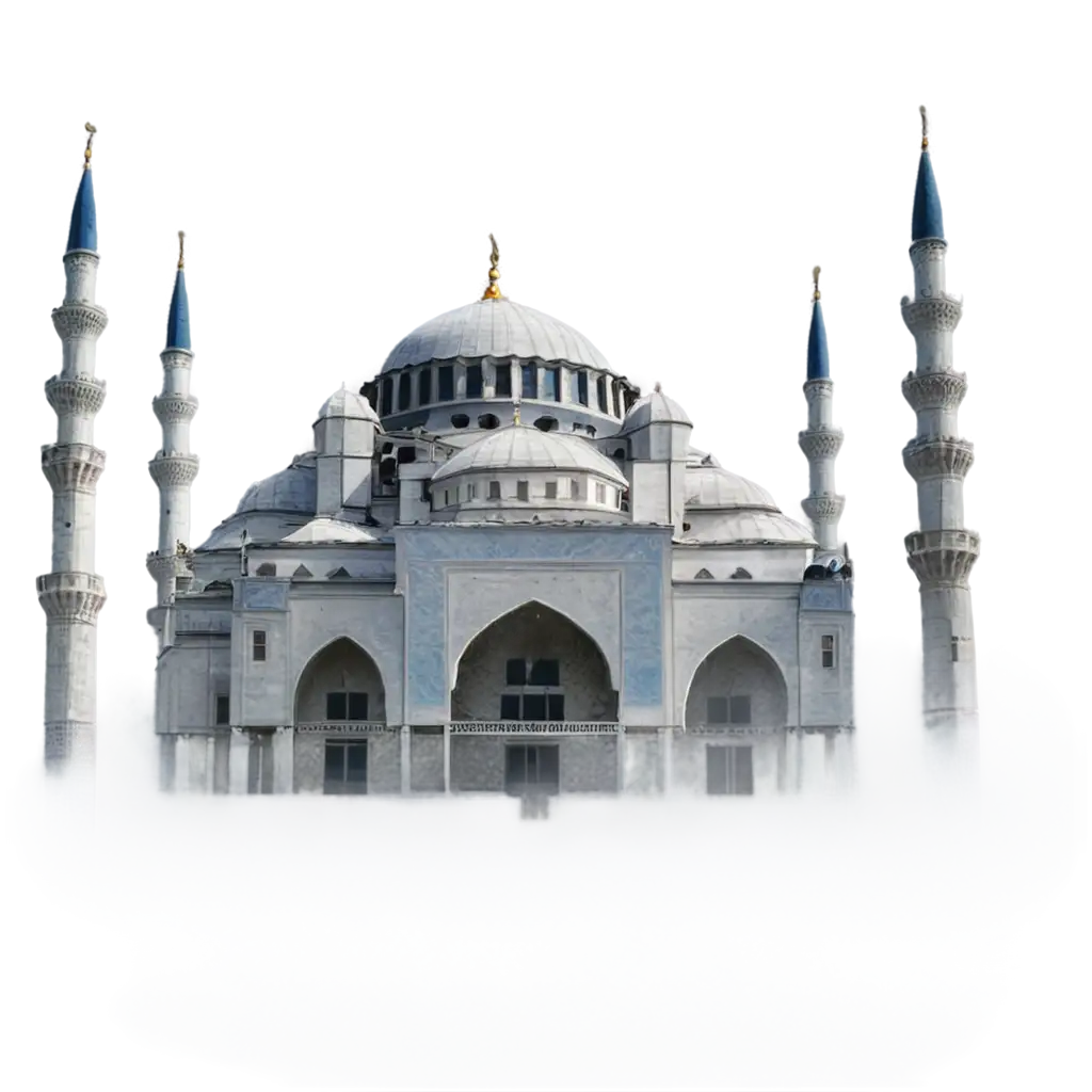 Beautiful-White-and-Blue-Mosque-PNG-Image-High-Quality-Transparent-Format-for-Versatile-Use