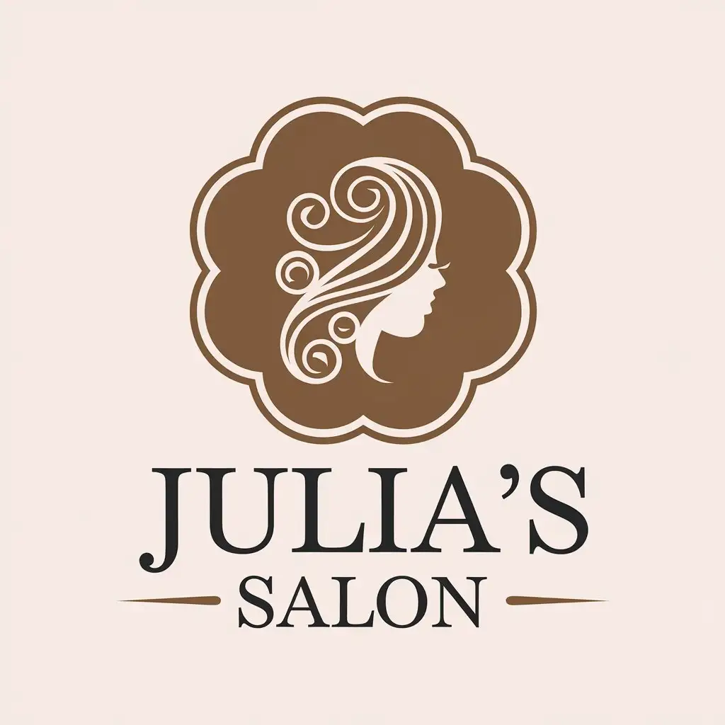 a vector logo design,with the text "Julia's salon", main symbol:salon logo for nafal,Moderate,clear background