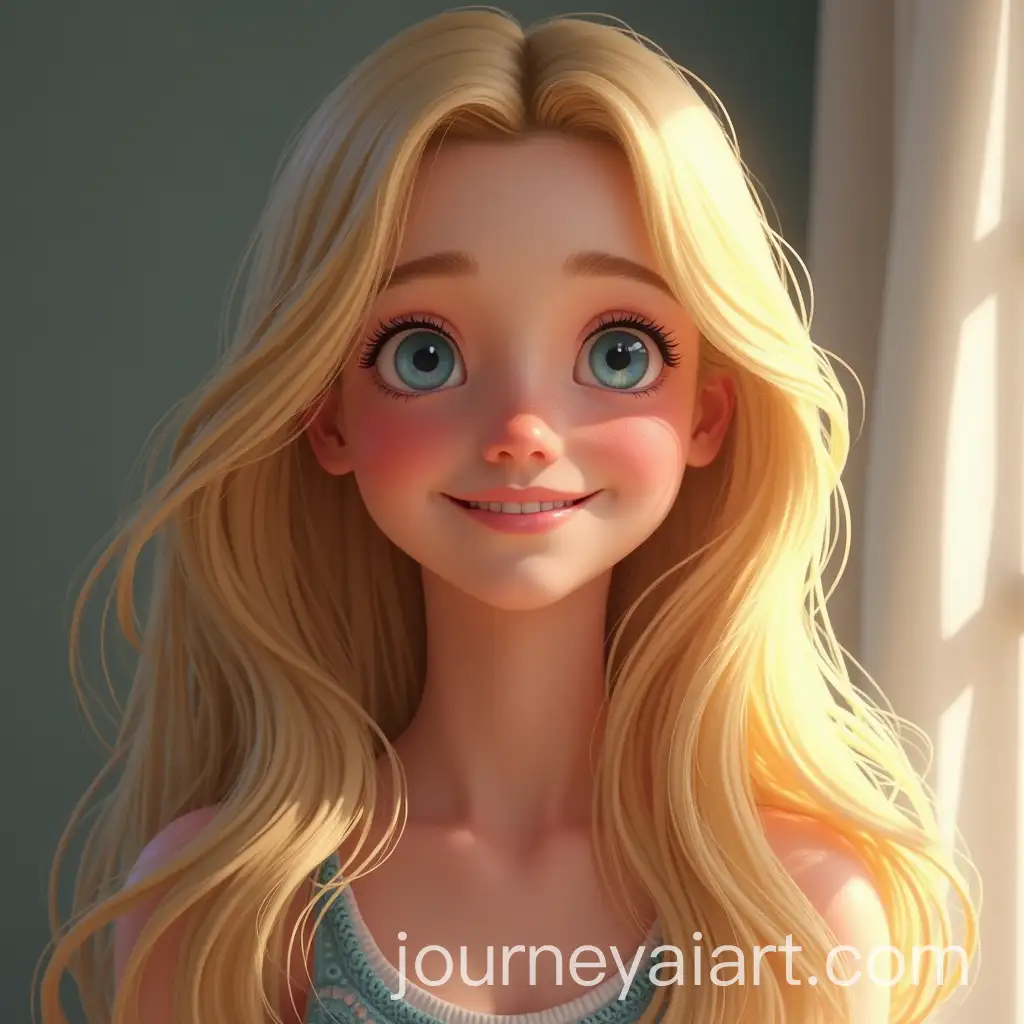 Smiling-Girl-with-Long-Blonde-Hair-and-Blue-Eyes-Photorealistic-Portrait