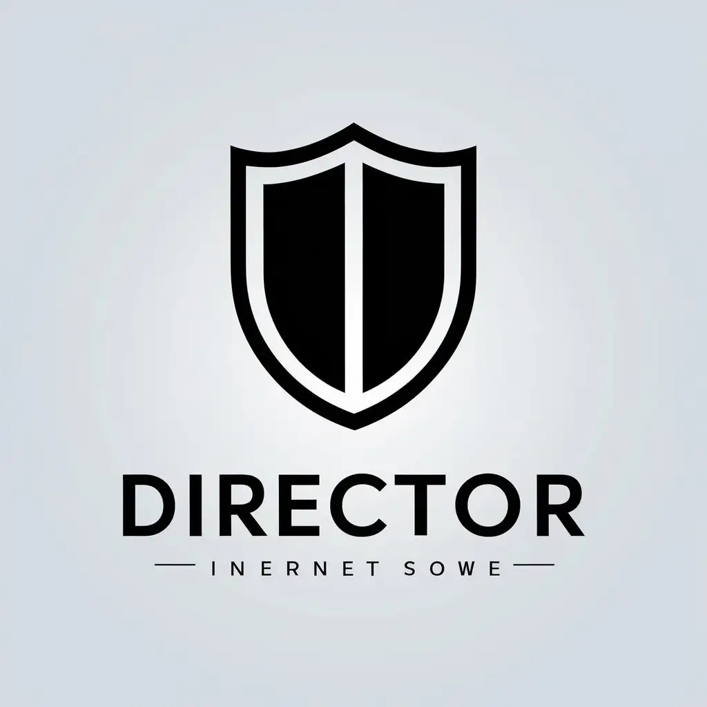 a vector logo design,with the text "director", main symbol:shield,Minimalistic,be used in Internet industry,clear background