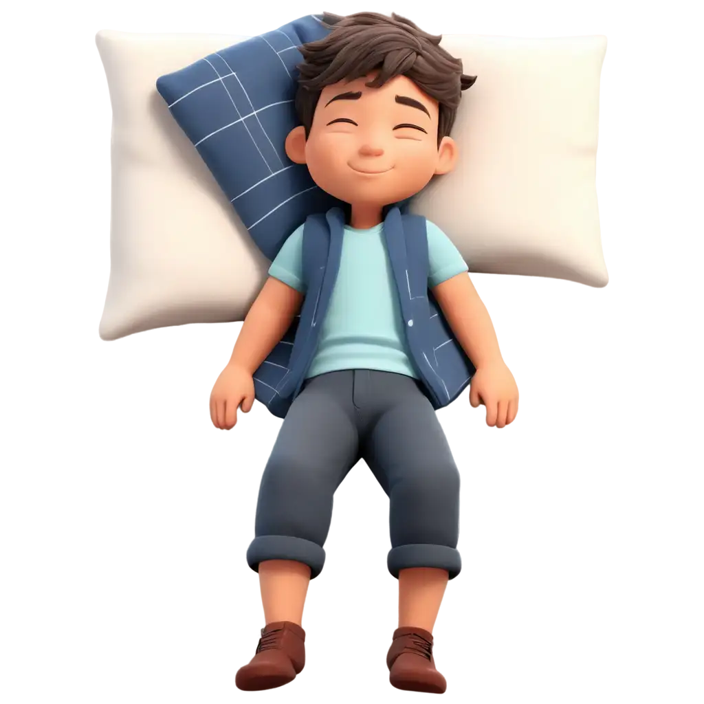 Comfortable-Boy-Student-Sleeping-on-Bed-PNG-Image-Relaxation-and-Rest-Concept