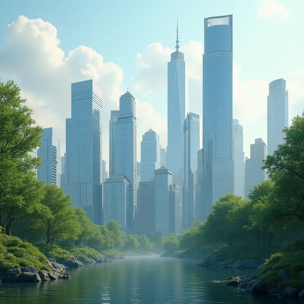 Realistic-City-with-Skyscrapers-Surrounded-by-Nature