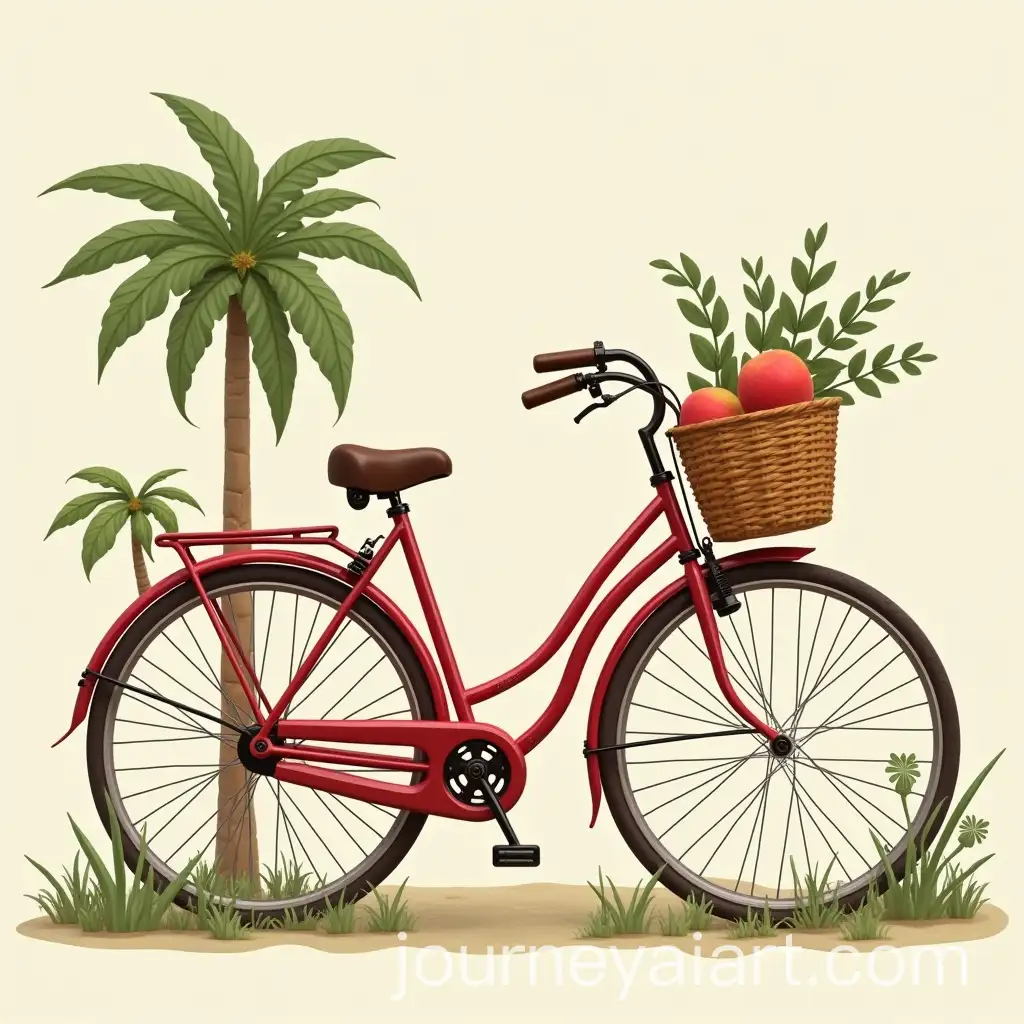 Fruits-and-Bicycle-in-a-Lush-Garden-Setting