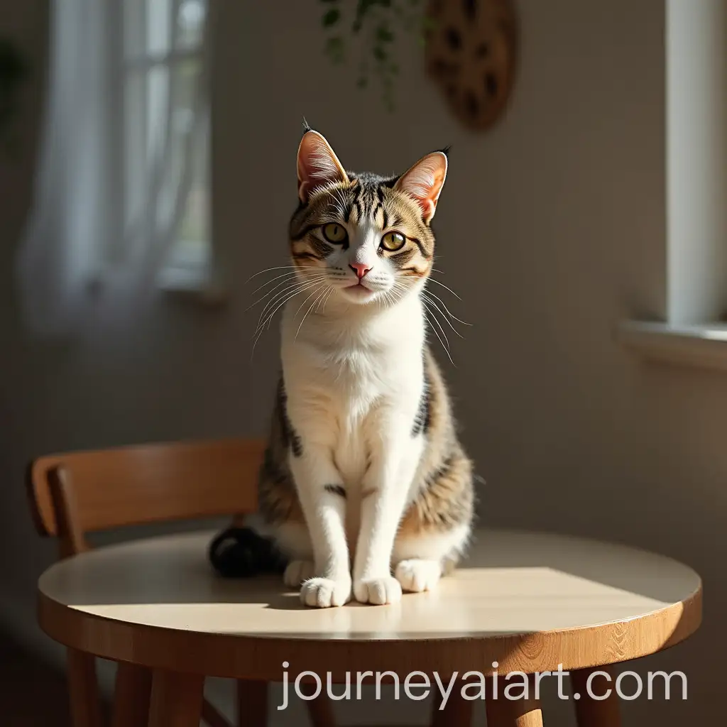 Curious-Cat-Sitting-on-a-Table