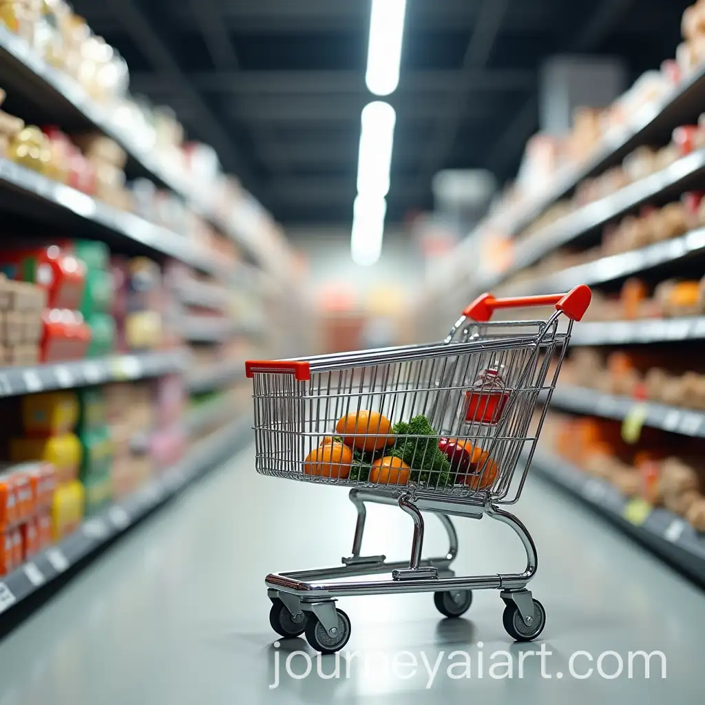 Realistic-Shopping-Cart-in-a-Supermarket-Aisle