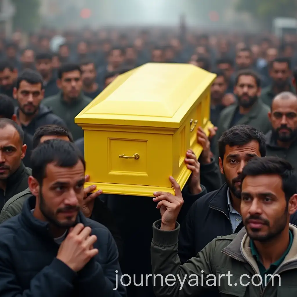 Group-of-Men-Carrying-a-Yellow-Coffin