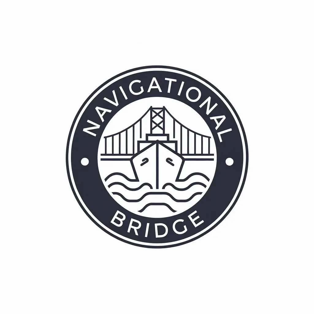 LOGO Design for Navigational Bridge Ship Symbol with Clear Background and Moderate Style