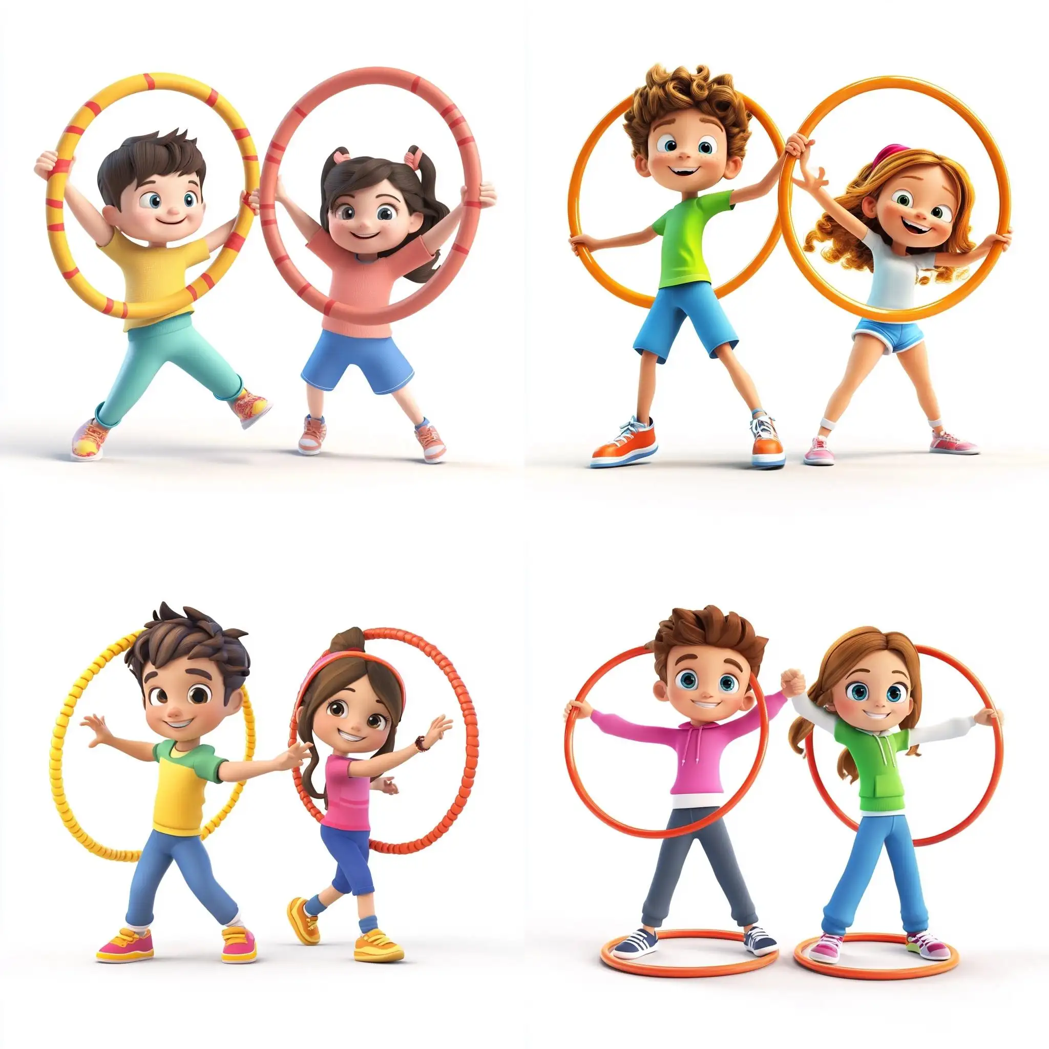 Cute-Boy-and-Girl-Playing-with-Hula-Hoops-in-Disney-Style