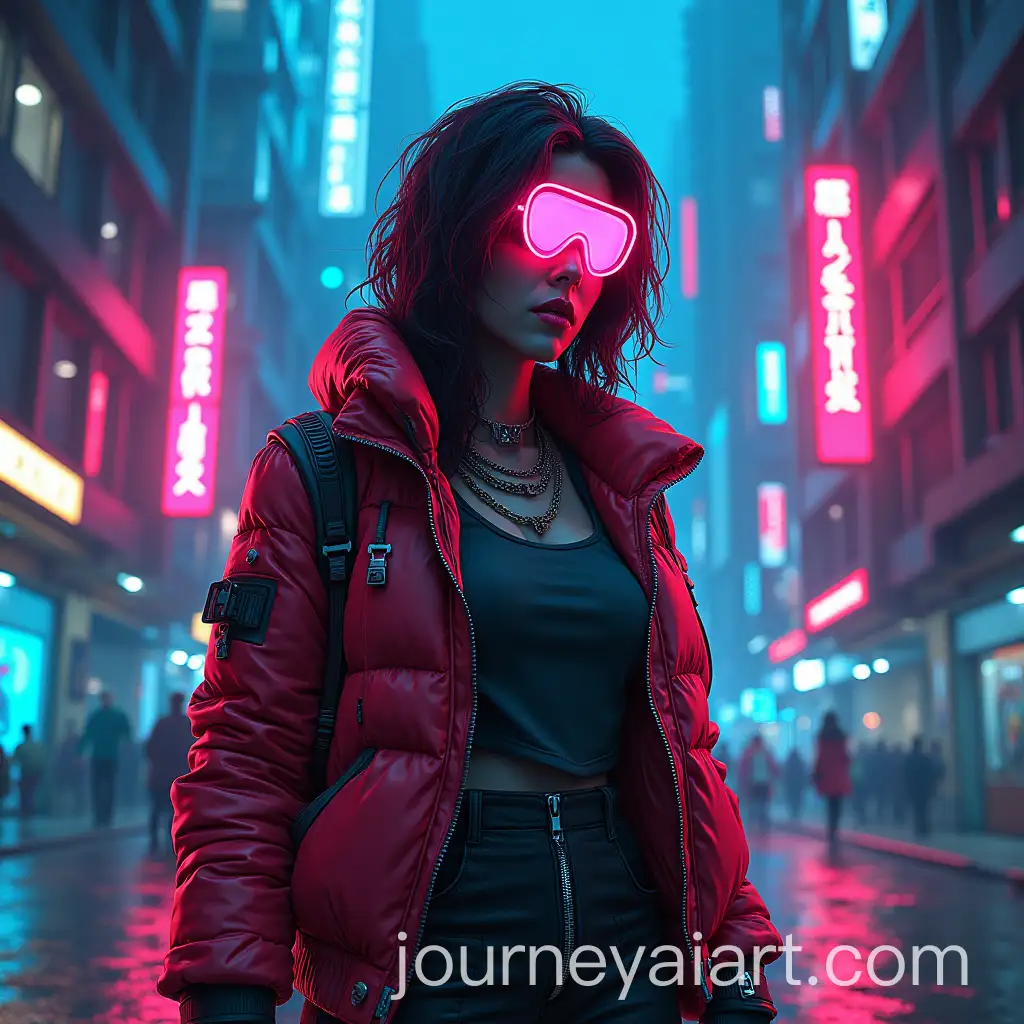 Cyberpunk-Neon-Warrior-Amidst-Pulsating-Cityscape-in-3D