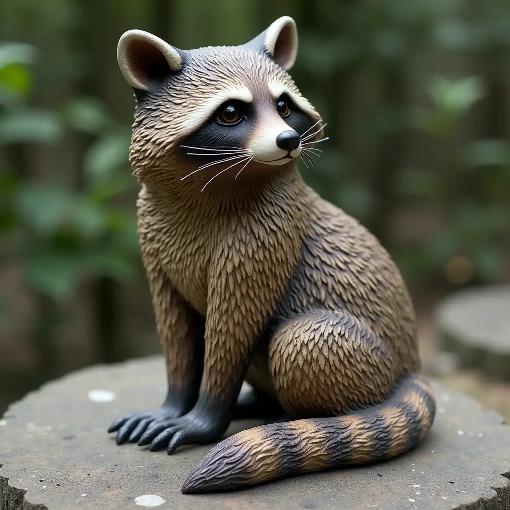 statuette of a raccoon