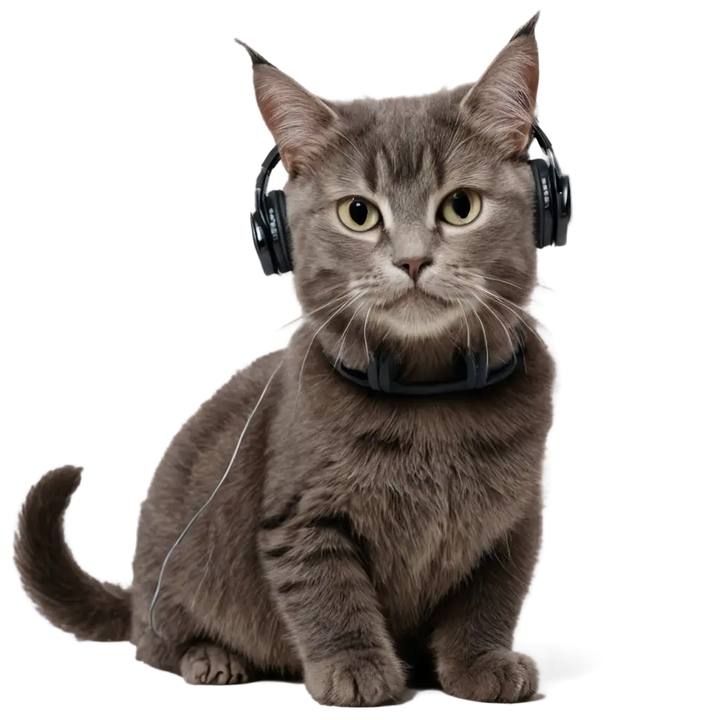 PNG-Image-Cat-with-Headphones-AI-Generated-Artwork